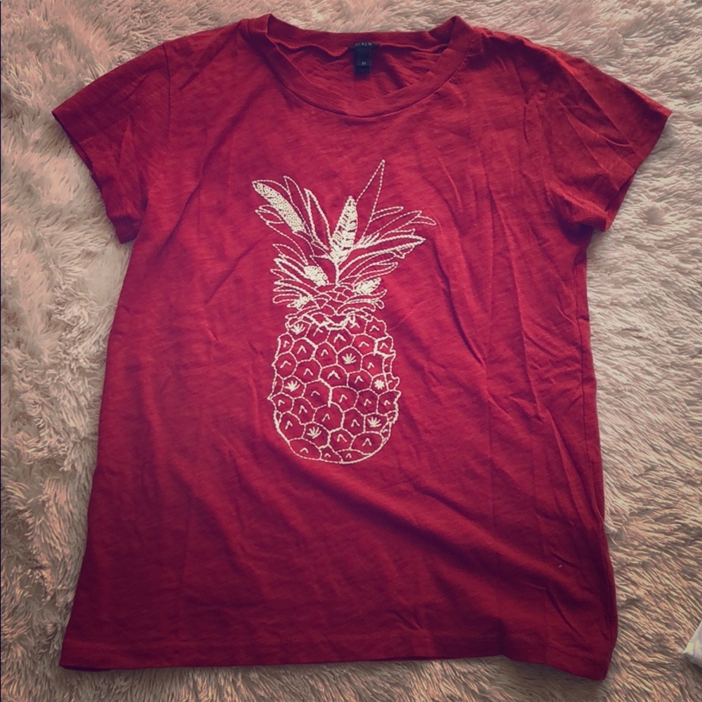 J Crew embellished pineapple tee